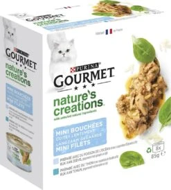 Gourmet Nature's Creations - Kattenvoer Natvoer - Zeevis - 48 X 85 Gr -Dierenwinkel 1081x1200