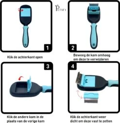 Petsify - Dierenborstel - Professionele 5 In 1 Hondenborstel - Voor Hond En Kat - Tweezijdig - Hondenkam - Kattenborstel - Kattenkam -Dierenwinkel 1170x1200
