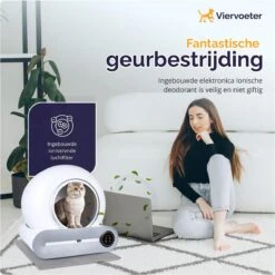 Viervoeter™ Kattenbak Zelfreinigend – Automatische Kattenbak – Zelfreinigende Kattenbak – Anti-geur – 53x58x55cm – Bedienen Via App – 65 Liter -Dierenwinkel 1198x1200 12