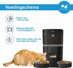 Pretty Paws QQ003 - Wifi Voermachine - Dubbele Voerbakjes - Zwart - Kat - 6L -Dierenwinkel 1200x1124 2