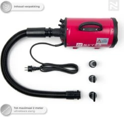 Nuvoo Professionele Hondenföhn / Waterblazer / Hondenborstel Met 3 Opzetstukken - Verstelbare Vermogen Tot 2200W - Warme / Koude Stand - Rood -Dierenwinkel 1200x1136 1