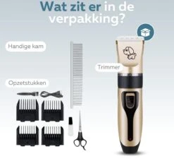 BYER Professionele Dieren Tondeuse Set - Voor Huisdieren Katten & Honden - Draadloos - Oplaadbare Pet Trimmer - Dog Tondeuze Clipper - 5 Standen & Vier Opzetkammen - Low Noise -Dierenwinkel 1200x1142 2