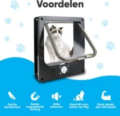 BFreshPets Kattenluik + Massageborstel - Met Tunnel - 4 Vergrendelingsstanden - Weersbestendig - Maat L - Zwart - 27 X 24 Cm 17 BFreshPets Kattenluik + Massageborstel - Met Tunnel - 4 Vergrendelingsstanden - Weersbestendig - Maat L - Zwart - 27 X 24 Cm -Dierenwinkel 1200x1156 3