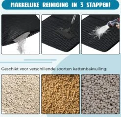 Merkloos Tastelio XXL Kattenbakmat 75x55cm - Groot Kattenbak Mat Met Innovatieve Honingraatstructuur - Dubbele Waterdichte Laag - Katten Bak Mat Met Eenvoudige Reiniging Grit Opvanger -Dierenwinkel 1200x1160 2