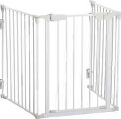 PawHut Afschermhek Voor Honden Veiligheidshek Hondenhek 3 Elementen Kunststof Wit D06-100V01 -Dierenwinkel 1200x1187