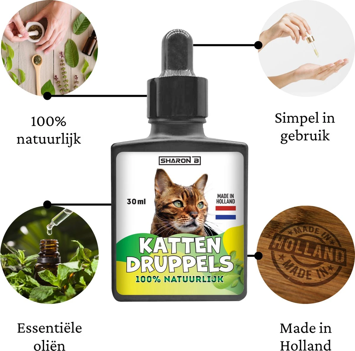 Natuurlijke Vlooiendruppels Voor Katten - Vanaf 4 Kg - 100% Natuurlijk - Vlooien - Zonder Giftige Pesticiden - 30 Ml - Speciale Formule Voor Katten - Vachtdruppels - Made In Holland 3 Natuurlijke Vlooiendruppels Voor Katten - Vanaf 4 Kg - 100% Natuurlijk - Vlooien - Zonder Giftige Pesticiden - 30 Ml - Speciale Formule Voor Katten - Vachtdruppels - Made In Holland - Afbeelding 3