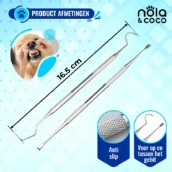 Nola & Coco® Tandsteen Verwijderaar Set Inclusief Bewaardoosje - Tandenkrabber - Set Van Twee - Hond - Kat - Tandenborstel - Tandplak Verwijderen - Tandenstoker - Honden Tanden Schoonmaken - Tandenhaakje - Gebitsreiniging -Dierenwinkel 1200x1200 168