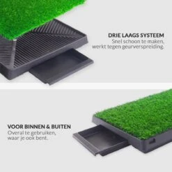 Merkloos Hondentoilet Kunstgras Met Bak - Indoor Dierentoilet - Uitneembare Opvangbak - Puppy Training Pets - Outdoor/Balkon/Tuin/Indoor Toilet - 50x64 Cm -Dierenwinkel 1200x1200 252