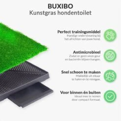 Merkloos Hondentoilet Kunstgras Met Bak - Indoor Dierentoilet - Uitneembare Opvangbak - Puppy Training Pets - Outdoor/Balkon/Tuin/Indoor Toilet - 50x64 Cm -Dierenwinkel 1200x1200 253
