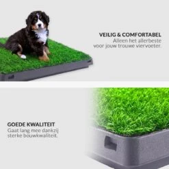 Merkloos Hondentoilet Kunstgras Met Bak - Indoor Dierentoilet - Uitneembare Opvangbak - Puppy Training Pets - Outdoor/Balkon/Tuin/Indoor Toilet - 50x64 Cm -Dierenwinkel 1200x1200 257