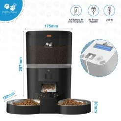 Pretty Paws QQ003 - Wifi Voermachine - Dubbele Voerbakjes - Zwart - Kat - 6L -Dierenwinkel 1200x1200 406
