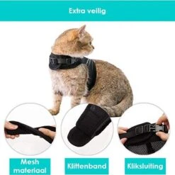 Zootic Kattentuigje Met Leiband Riem Kattenharnas Zwart Maat M Kat & Kitten - Halsomvang 20 Tot 26cm - Borstomvang 30 Tot 34cm -Dierenwinkel 1200x1200 470
