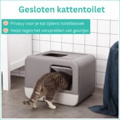 Kattenbak - 2 Uitgangen - Kattentoilet - Uitschuifbare Bodem - Met Schepje - Grijs 53 X 40 X 40 Cm 10 Kattenbak - 2 Uitgangen - Kattentoilet - Uitschuifbare Bodem - Met Schepje - Grijs 53 X 40 X 40 Cm -Dierenwinkel 1200x1200 482