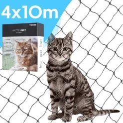 Kattennet Voor Balkon 4 X 10 M - Kattennet - Katten Gaas - Zwart