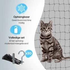 Kattennet Voor Balkon 4 X 10 M - Kattennet - Katten Gaas - Zwart -Dierenwinkel 1200x1200 498
