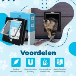 Skipoo Kattenluik Met Tunnel - Weerbestendig - Grote Kat - 4 Vergrendelingsstanden - Zwart -Dierenwinkel 1200x1200 505