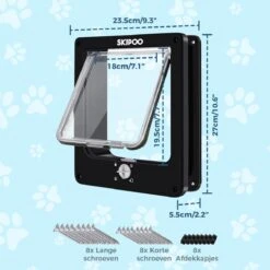 Skipoo Kattenluik Met Tunnel - Weerbestendig - Grote Kat - 4 Vergrendelingsstanden - Zwart -Dierenwinkel 1200x1200 506