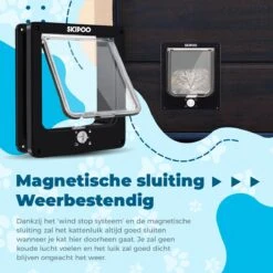 Skipoo Kattenluik Met Tunnel - Weerbestendig - Grote Kat - 4 Vergrendelingsstanden - Zwart -Dierenwinkel 1200x1200 507