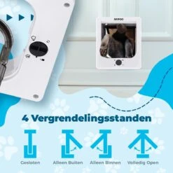Skipoo Kattenluik Met Tunnel - Weerbestendig - Grote Kat - 4 Vergrendelingsstanden - Wit -Dierenwinkel 1200x1200 523