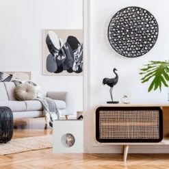 Relaxdays Kattenbak Ombouw - Met Zitkussen - Kattenhuis Wit - Kattenmeubel - Kattenkast -Dierenwinkel 1200x1200 545