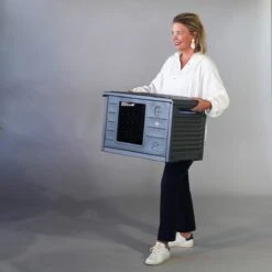 RHRQuality Kattenhuis Voor Binnen En Buiten Kattenhok Villa De Luxe Grijs -Dierenwinkel 1200x1200 575