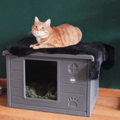 RHRQuality Kattenhuis Voor Binnen En Buiten Kattenhok Villa De Luxe Grijs -Dierenwinkel 1200x1200 577