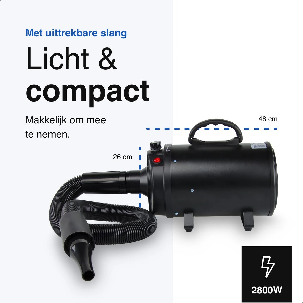 Vivid Green Waterblazer Met 3 Opzetstukken - Hondenfohn - Voor Honden - Met Geluiddemper - 2800W 3 Vivid Green Waterblazer Met 3 Opzetstukken - Hondenfohn - Voor Honden - Met Geluiddemper - 2800W - Afbeelding 3