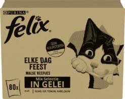 Felix Elke Dag Feest Mix Selectie In Gelei - Katten Natvoer - 80 X 85g -Dierenwinkel 1200x946 2