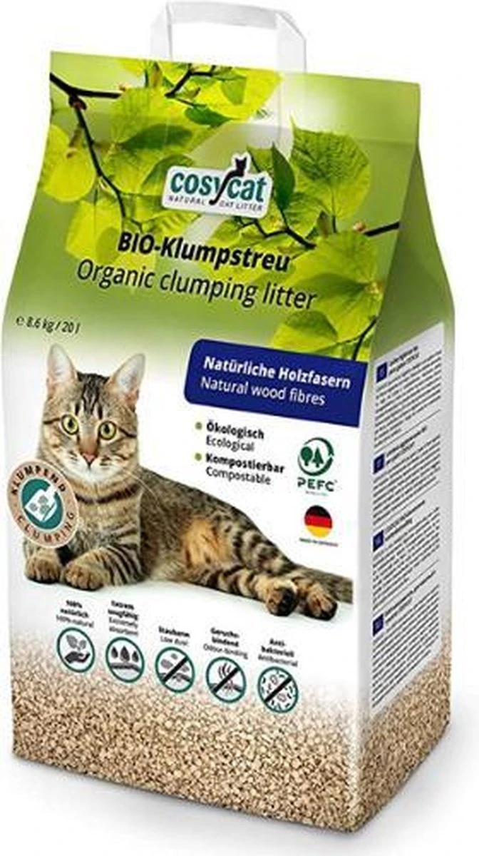 Cosycat Biologische Kattenbakvulling Klontvormend - Natuurlijke Houtvezels - 50L 2 Cosycat Biologische Kattenbakvulling Klontvormend - Natuurlijke Houtvezels - 50L - Afbeelding 2